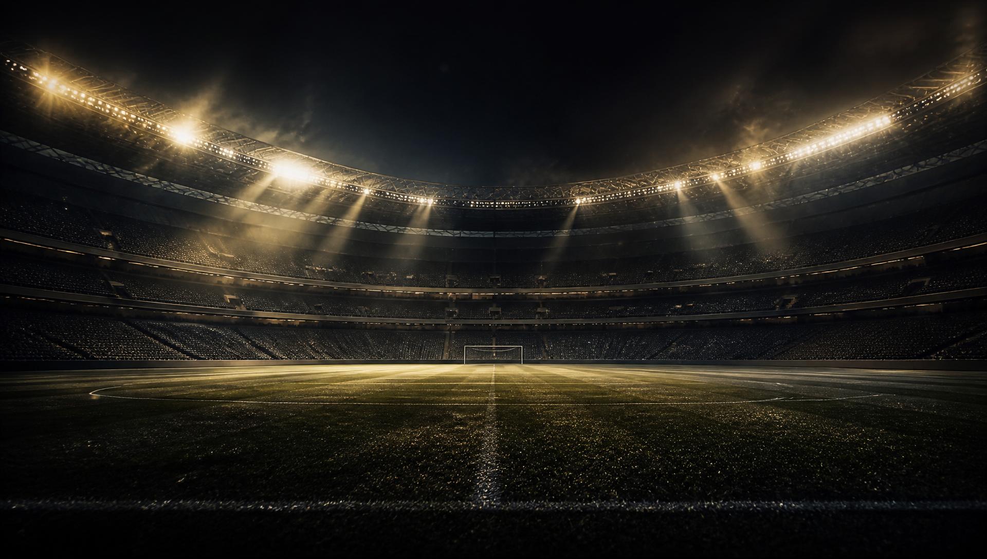 Stadium under floodlights